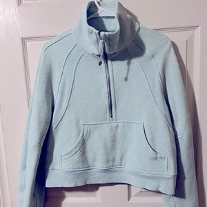 lululemon funnel neck scuba XS/S heathered delicate mint EUC